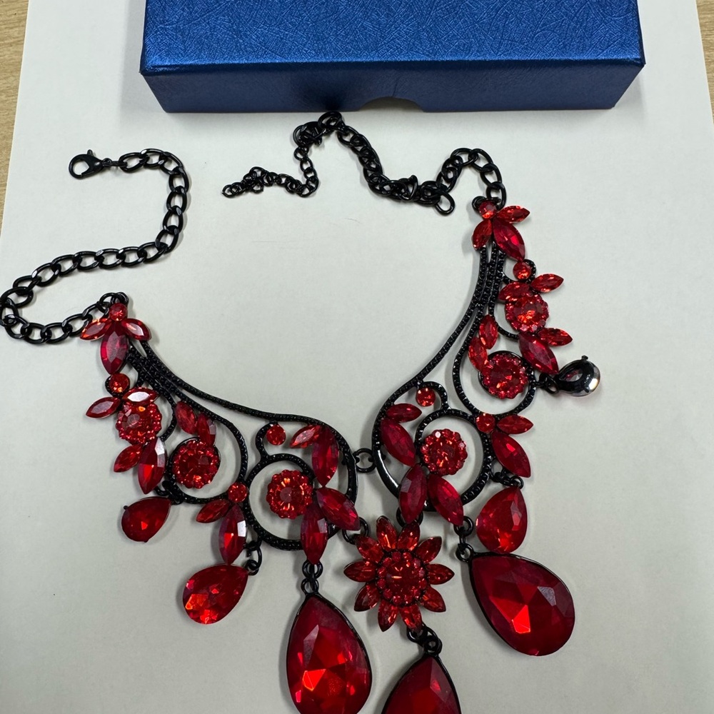 Dazzling Red Crystal Necklace